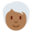 person, medium-dark skin tone, white hair